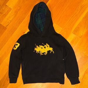 Polo Ralph Lauren Pullover Sweater sweatshirt Hoodie Kids size 6 plaid lined